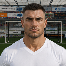 Fußballmanager FußballspielerAurel Shelomov (KI-generiert)