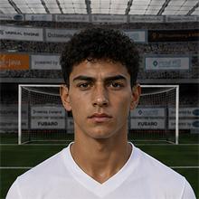 Fußballmanager FußballspielerJustín Micaela (KI-generiert)